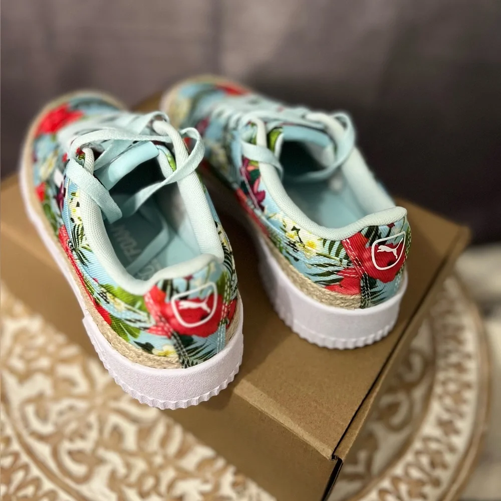 Puma Woman’s Carina Espadrille Platform Tropical Flowers | Sz 8 - Picture 4 of 11
